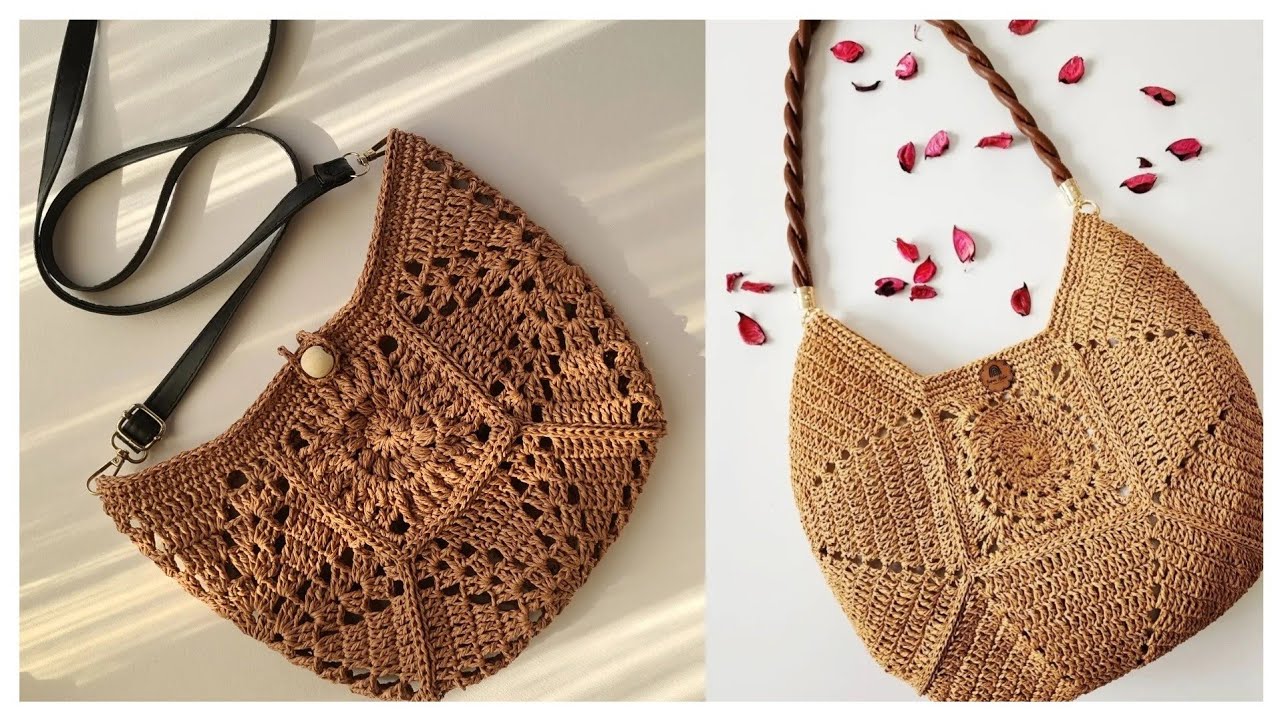 آموزش بافت کیف موتیفی ❤️⚘️🌺🌼 crochet motif bag