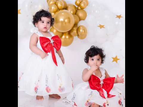 Tv Actress Karuna Bhushan Twin Baby Girls 1st Birthday Celebration Photos