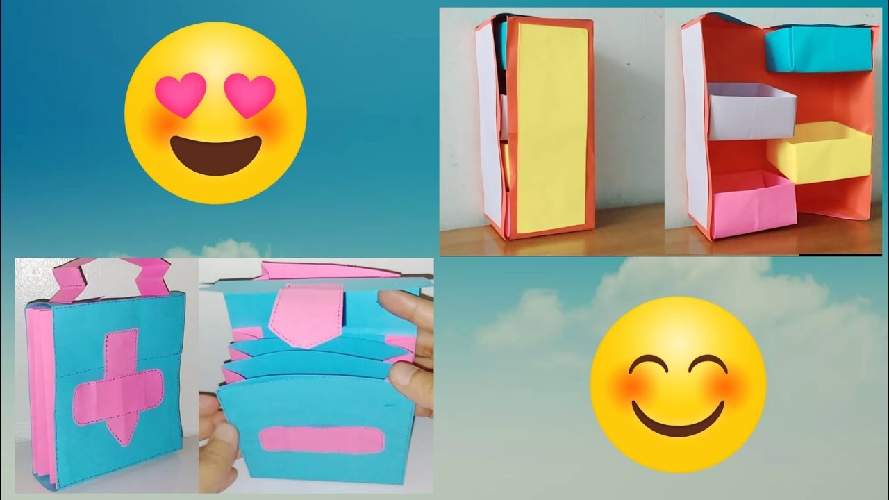 3D Origami Paper Hand Bag and Cabinet organizer | DIY | Crafts - YouTube