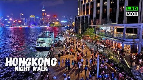 Night Walking Tour: Hong Kong Bay to Temple Street in 4K HDR