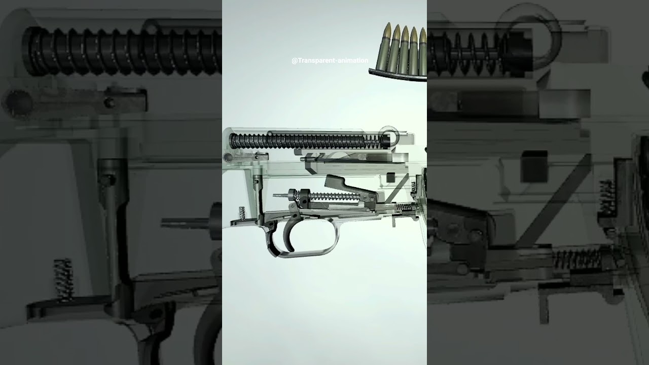 Realistic Gun & Rifle 3D Animation | Internal Mechanism Explained
