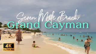 Seven Mile Beach, Grand Cayman, Cayman Islands. 4K Walking Tour of Seven Mile Beach. ASMR