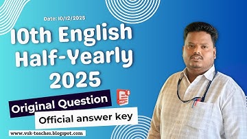 10th English Half Yearly Question Paper 2025 with Answer Key | PDF Download Link