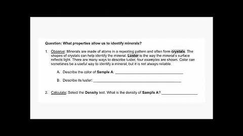How To Mineral Identification Gizmo