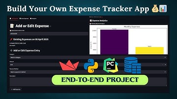 build an expense tracker app project in python | python fastapi end to end project for beginners