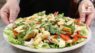 Салат С Курицей Карри И Хрустящими Овощами / Chicken Salad With Curry Dressing