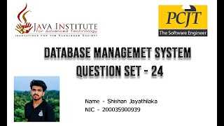 JAVA Institute DBMS Question Set-24