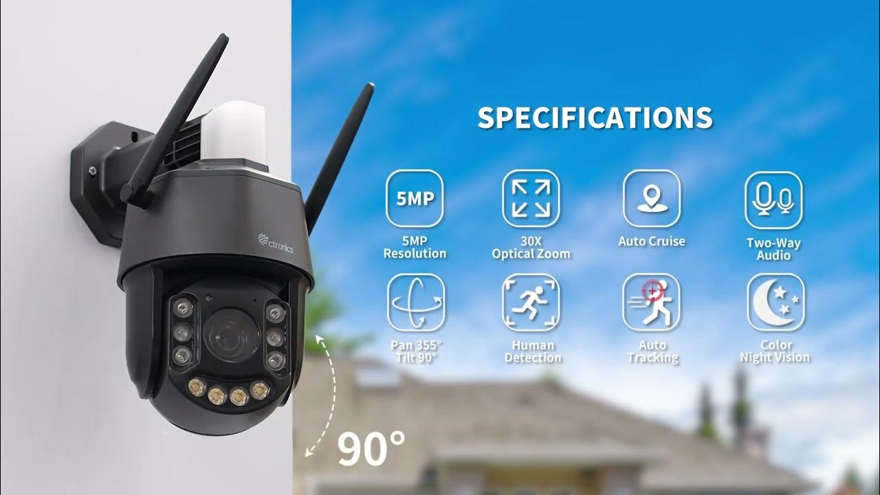 5MP 30X Optical Zoom Surveillance Camera Outdoor WiFi with Preset
