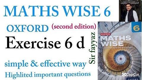 MATHS WISE 6 | EXERCISE 6D | OXFORD SECOND EDITION | EX 6d | introduction to Algebra