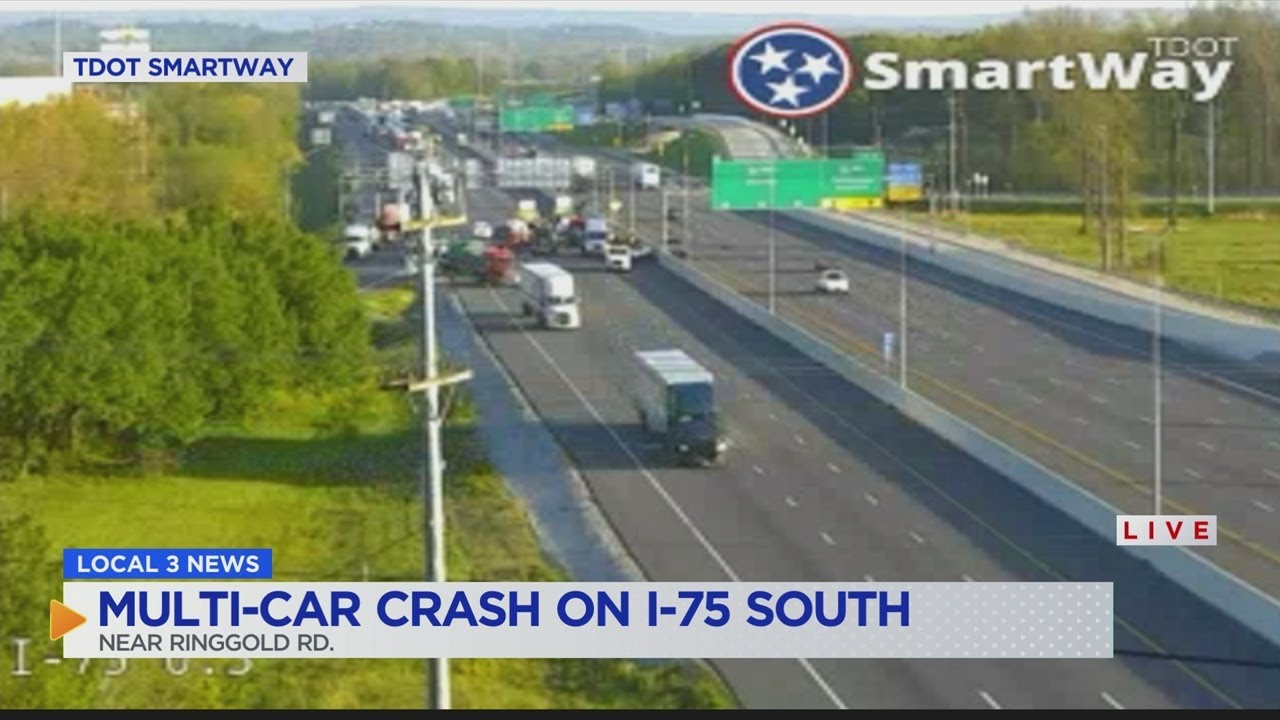 Multiple vehicle crash closes I-75 SB at East Ridge - YouTube