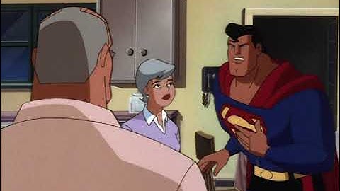 Superman talks with his parents after Clark