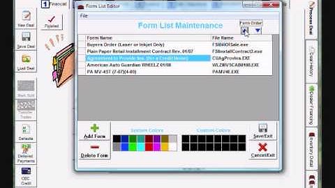 Maintaining car dealer forms in Lot Wizard
