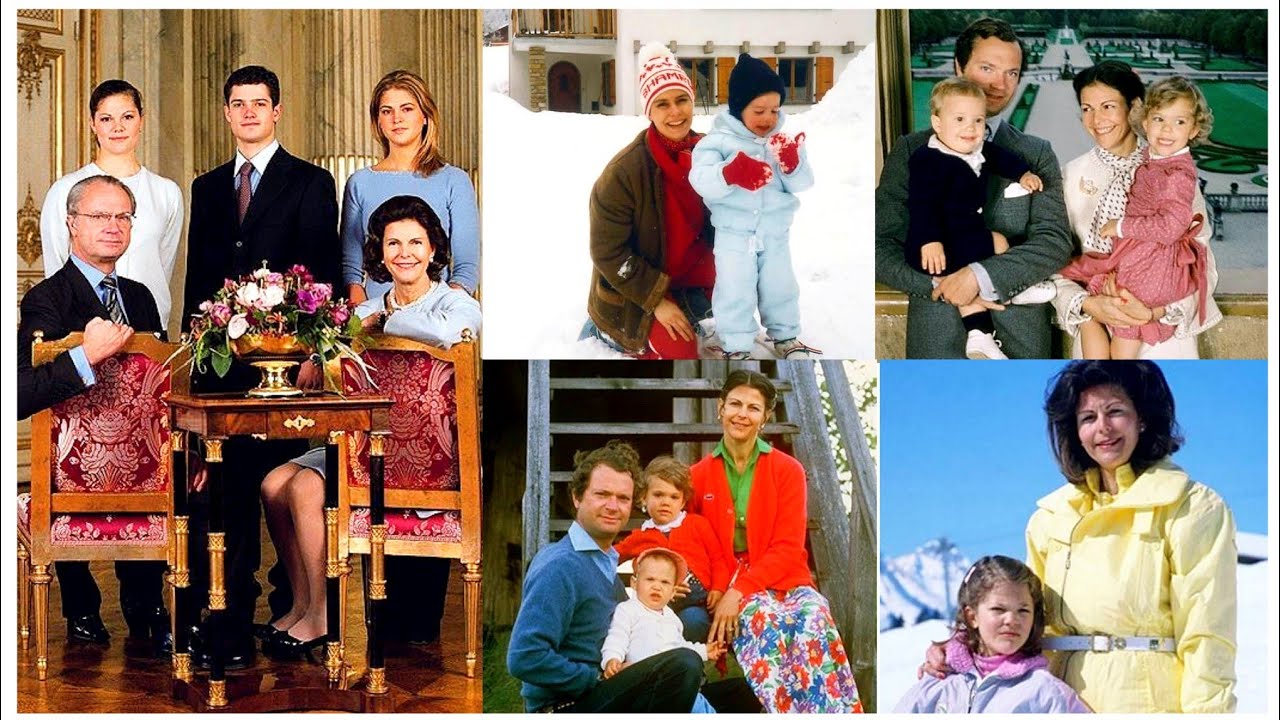 ❤️💛Памятная коллекция старых фотографий королевы Сильвии и детей короля Карла Густава