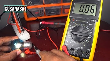 how to measure how many amps a lightbulb consumes using a Digital Multimeter model DT9205A