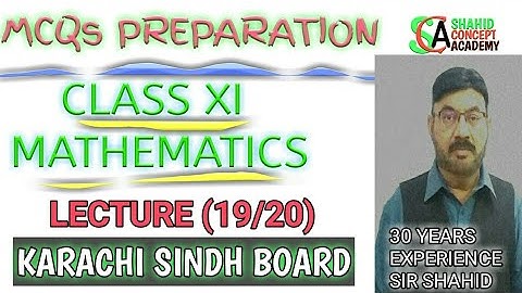 MCQs Preparation | Class XI |Mathematics| Lecture (19/20) , Chapter #13(ii) | Karachi Sindh Board