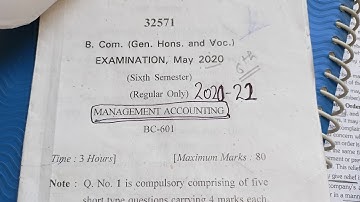 Management Accounting Question paper 2021.6th Sem Management Accounting Question paper 2021-22