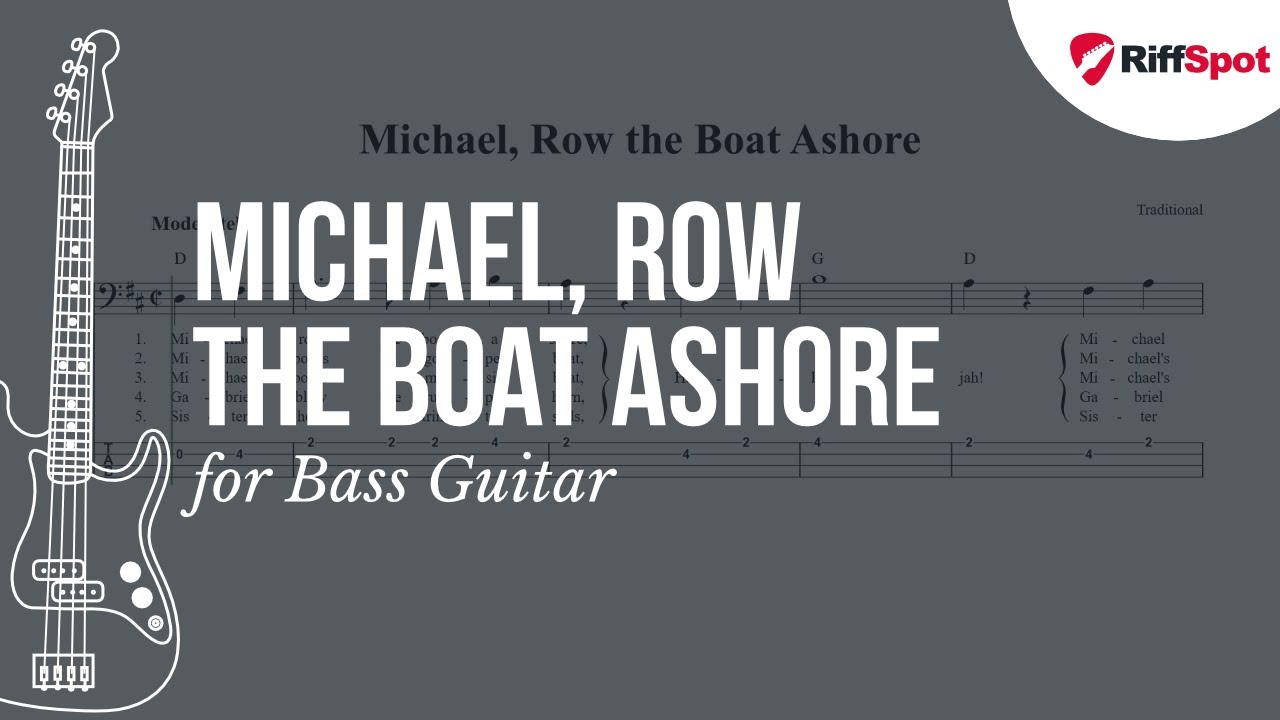 Michael Row the Boat Ashore Bass Guitar Tab