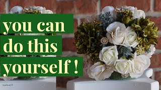 DIY Easy Emerald Green Wedding Bouquet Budget Weddings | DIY Tutorials