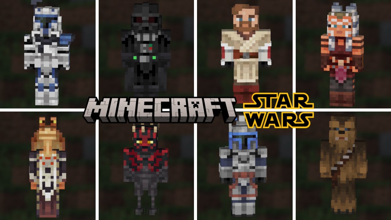 Minecraft x Star Wars Path of The Jedi DLC - All Characters/Skins - YouTube
