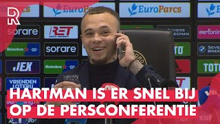 Een ONGEBRUIKELIJK BEGIN van de persconferentie van Quilindschy Hartman na Feyenoord-RKC (5-1)