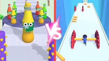 🟠🔵Juice run 🆚 Roof rails New level gameplay Android ios walkthrough