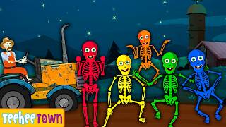 Funny Skeletons On Old Macdonald's Farm | Halloween Songs For Kids by @TeeHeeTown