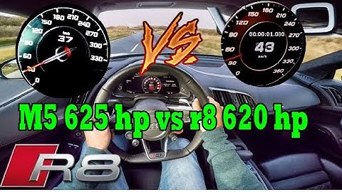 BMW M5 625 hp VS Audi R8 V10 PLUS 620 HP DRAG RACE