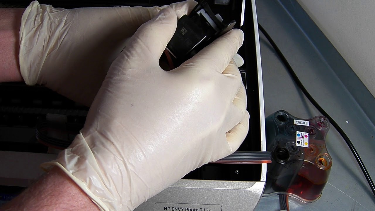 Repriming and removing air from a HP ciss - YouTube