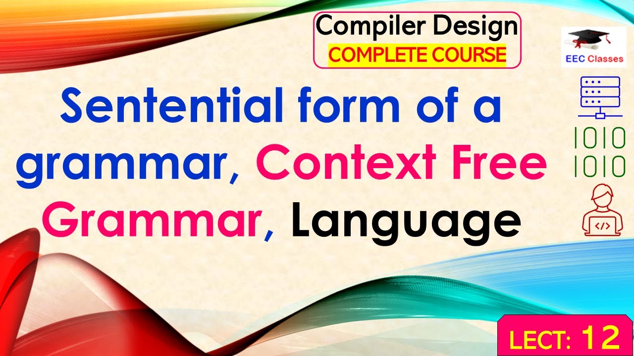 compiler design lecture 12 sentential form of a grammar context right sentential form