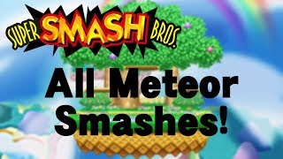 Super Smash Bros. - All Meteor Smashes Spikes Nintendo 64