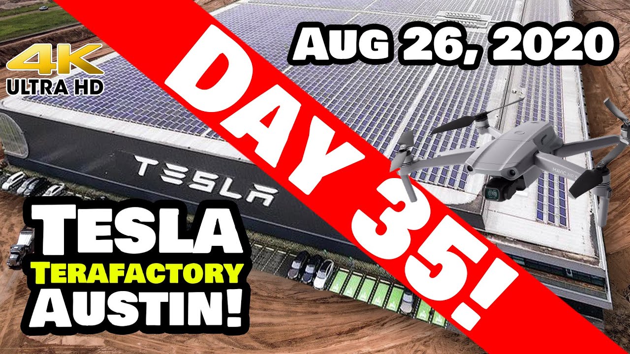 Tesla Gigafactory Austin 4K 8/26/20 Tesla Terafactory Austin Texas TimeLapse Progress