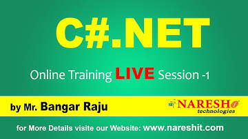 C#.NET Online Training @ 6:15 PM (IST) | by Mr. Bangaraju | Demo Sessio-1