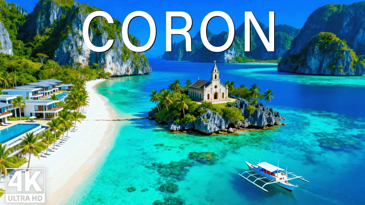 [4K] Coron 2026 🇵🇭 – Limestone Lagoons, Emerald Seas | Philippine Island Aerial Story & Deep House