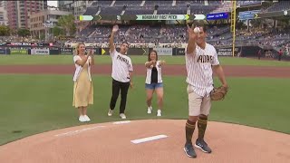 CBS 8 Morning Team throws San Diego Padres First Pitch