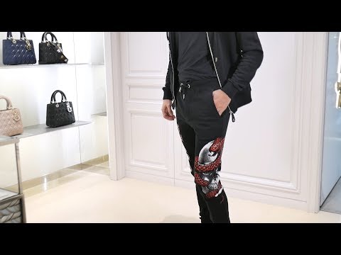 Мужские брюки Motivation от Philipp Plein, хлопковый футер, review: ID 162160
