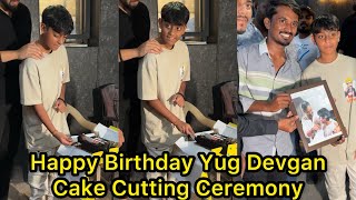 Ajay Devgan son Yug Devgan Birthday bash cake cutting with Fans