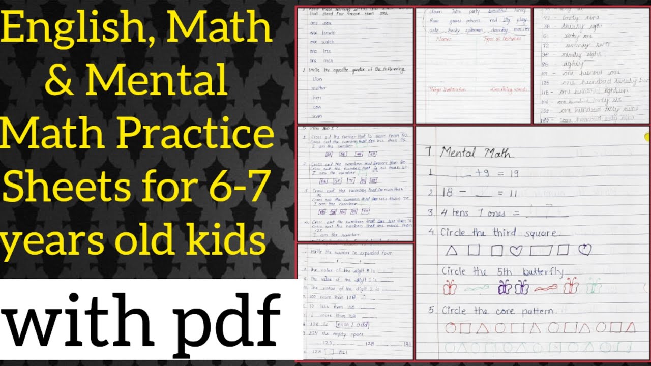 English Math Daily practice English, Math &Mental Math worksheets for 6-7 years old ...