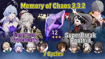 E0S1 Jing Yuan Hypercarry & E0 Boothill Super Break - MOC Stage 12 Honkai Star Rail 2.3.2