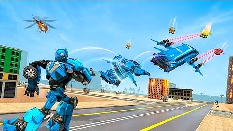 Flying Limo Robot Car Transform | Police Robot Game
