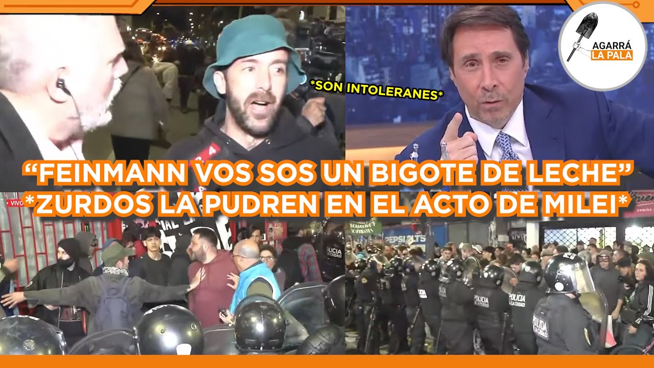 ZURDOS QUISIERON EMBOSCAR ACTO DE MILEI, SE PUDRIÓ TODO CON FEINMANN Y FUERON DOMADOS POR LA POLICÍA