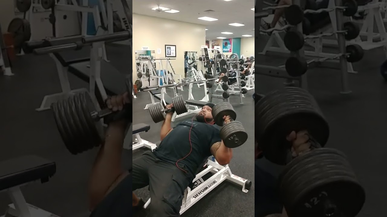 120lb dumbbell incline press