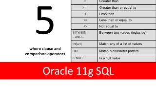 Oracle11g SQL Tutorial 5 where clause and comparison operators