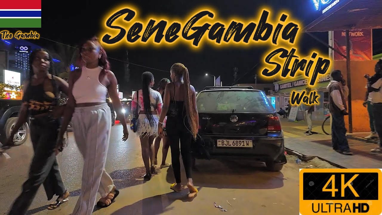 🇬🇲 Senegambia Strip Nightlife In The Gambia 4K Walking Tour