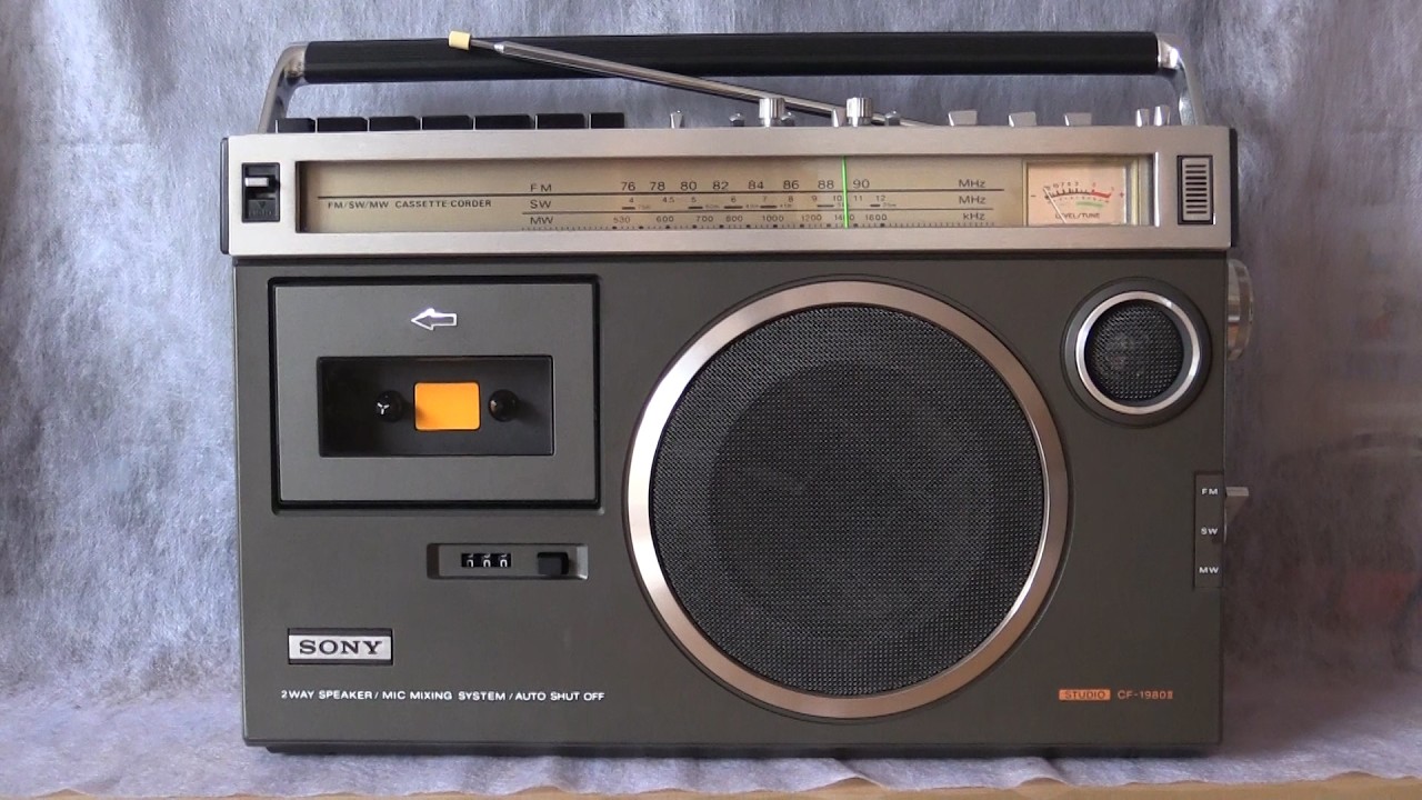 レトロラジカセ SONY CF-1980Ⅱ Sony Studio CF-1980Ⅱ（モノラルラジカセ） №108 - YouTube