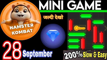 28th September 🔑🐹 Puzzle Trick: Hamster Kombat Season 2 Mini Game Solved, slow step by step!