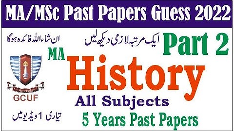 MA History Part 2 All Subjects GCUF Past Papers Guess 2022 Learn With Nidi #gcuf #punjabuniversity