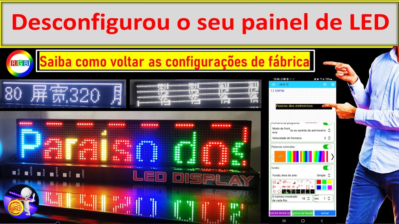 Painel luminoso em LED RGB Roblox jogo - Painel de Led vazado