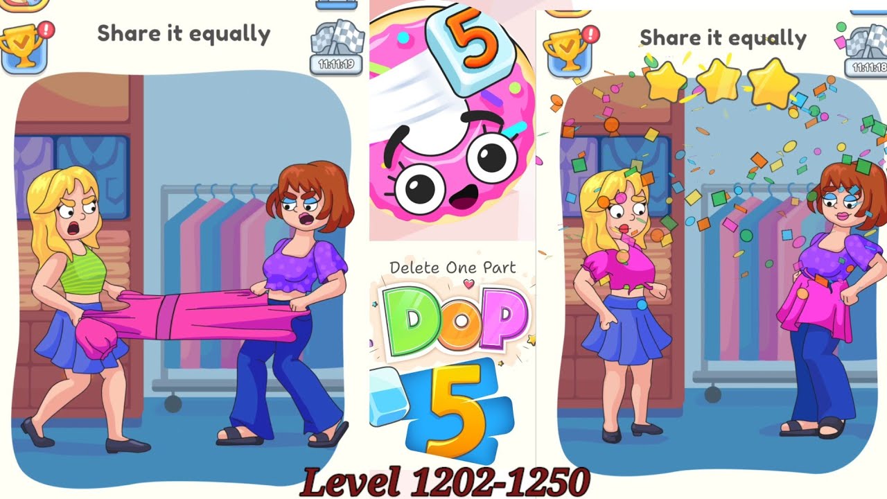 DOP 5: Delete One Part- Levels 1202-1250🌞Funny DOP Puzzle Gameplay ...