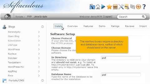 How to install SMF from Softaculous