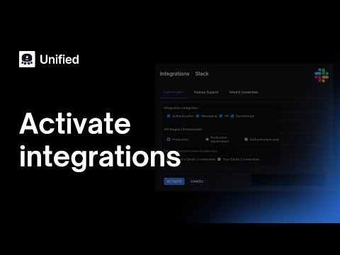 How to Activate API Integrations with Unified.to - video from Unified.to